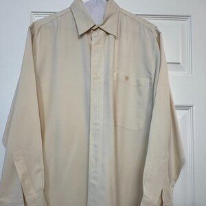 Long-sleeved washed silk blouse - cream color, women's medium